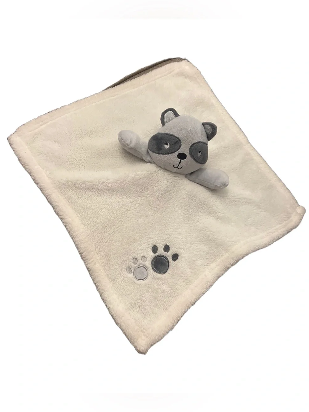 BABY GEAR RACCOON LOVEY CREAM WHITE SECURITY BLANKET STUFFED ANIMAL